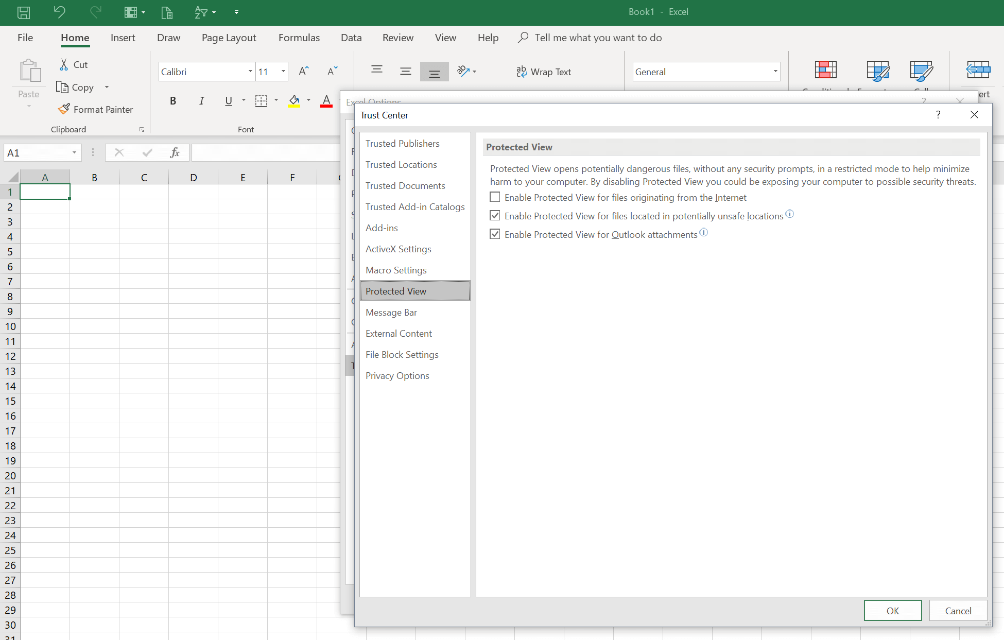 Как отключить enable editing в excel